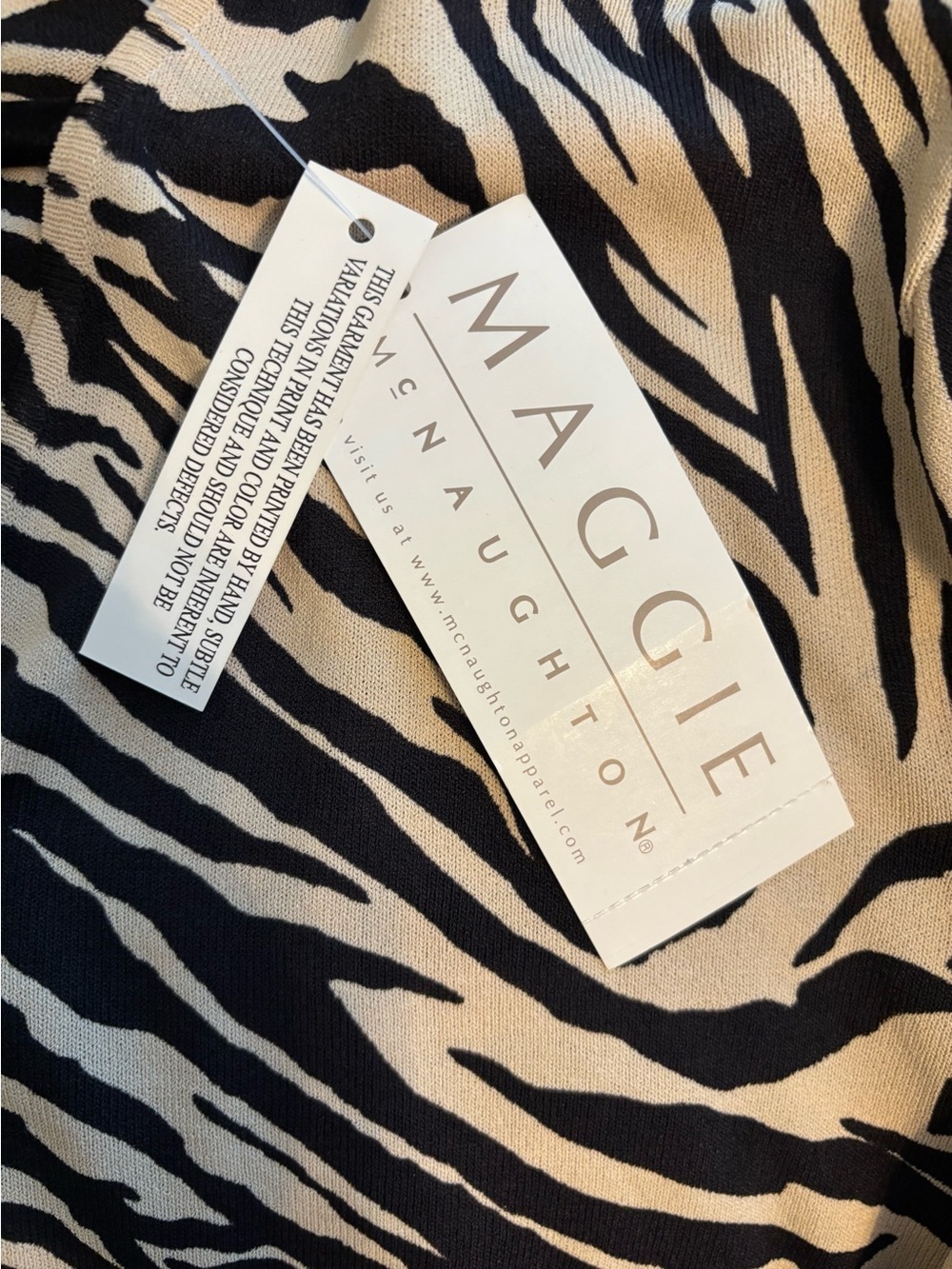 Maggie McNaughton Zebra Print Top in Black & Cream. Stretchy fabric. - Picture 5 of 5